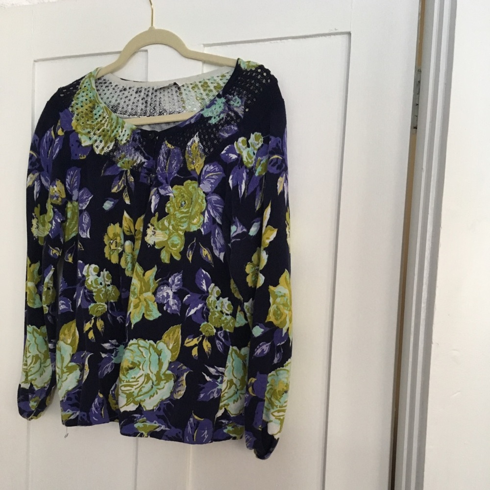 Issac Mizrahi Live floral cardigan